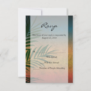 Invitation Palmiers de coucher de soleil tropical