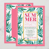 Invitation Palmiers de fête estivale (Devant / Derrière)