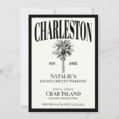 Invitation Palmiers de luxe Charleston Bachelorette côtière (Devant)