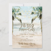 Invitation palmiers de plage I do BBQ couples douche invitati (Devant)