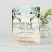 Invitation palmiers de plage I do BBQ couples douche invitati (Debout devant)