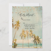 Invitation Palmiers de plage Retro RSVP (Devant)