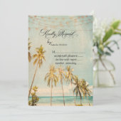 Invitation Palmiers de plage Retro RSVP (Debout devant)