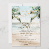 Invitation Palmiers de plage tropicaux 60e anniversaire (Devant)