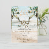 Invitation Palmiers de plage tropicaux fête du 40e anniversai (Debout devant)