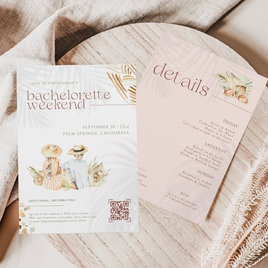 Invitation Palmiers de plage tropicaux | Fin de semaine de ba