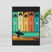 Invitation PALMIERS DE SURF DE PLAGE vintages (Debout devant)