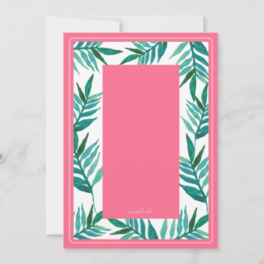 Invitation Palmiers d'été (Dos)