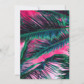 Invitation Palmiers d'été Turquoises et tropicaux roses (Dos)