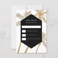 Palmiers d'or mariage sophistiqué rsvp
