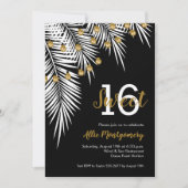 Invitation Palmiers et cordes légères Douces 16 fête d'annive (Devant)