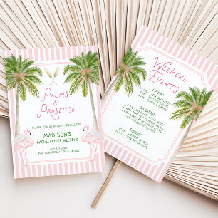 Invitation Palmiers et Prosecco Enterrement de Vie de Jeune F