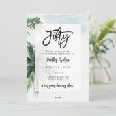 Invitation palmiers lumières fête du 50e anniversaire (Debout devant)