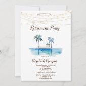 Invitation Palmiers, Maison de plage, Fête de retraite des lu (Devant)