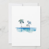 Invitation Palmiers, Maison de plage, Fête de retraite des lu (Dos)