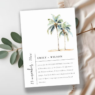Invitation Palmiers minimaux Chic Couples Tropical Douche