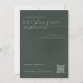 Invitation Palmiers minimaux modernes | Fin de semaine d'anni (Devant)