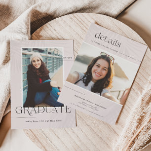 Invitation Palmiers minimaux modernes   Graduation Photo Part