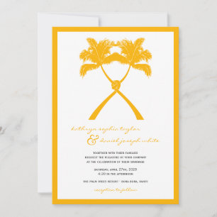 Invitation Palmiers noués Destination Tropicale Mariage