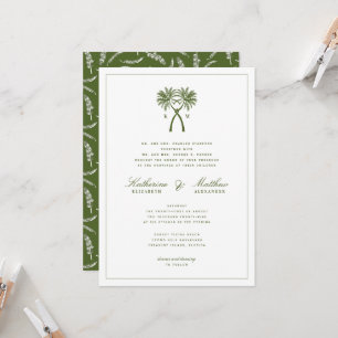 Invitation Palmiers noués Destination Tropicale Mariage