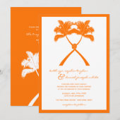 Invitation Palmiers noués Destination Tropicale Mariage (Devant / Derrière)