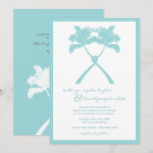 Invitation Palmiers noués Destination Tropicale Mariage (Devant / Derrière)
