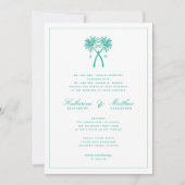 Invitation Palmiers noués Destination Tropicale Mariage (Devant)