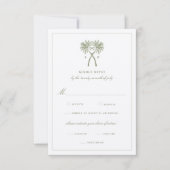 Invitation Palmiers noués Mariage classique tropical RSVP (Devant)