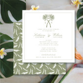 Invitation Palmiers noués Monogram Beach Engagement Party