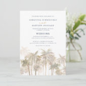 Invitation Palmiers Plage tropicale Mariage (Debout devant)