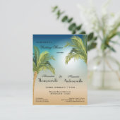 Invitation Palmiers Romantiques Sur La Plage Au Coucher Du So (Debout devant)