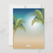 Invitation Palmiers Romantiques Sur La Plage Au Coucher Du So (Dos)