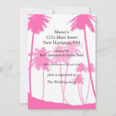 Invitation Palmiers roses chauds Fête des mariées tropicale (Dos)