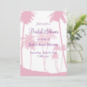 Invitation Palmiers roses Fête des mariées tropicale (Debout devant)