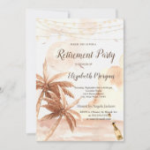 Invitation Palmiers rustiques, Ballons, Vin Fête de retraite (Devant)