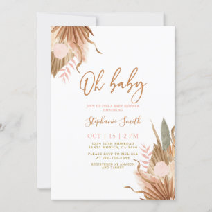 Invitation Palmiers séchés en terre cuite Baby shower Invitat