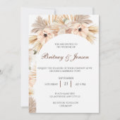 Invitation Palmiers séchés et style Boho feuille pour mariage (Devant)