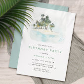 Invitation Palmiers | Simple Modern Beach fête d'anniversaire