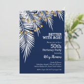 Invitation Palmiers sur la Marine Blue Anniversaire (Debout devant)