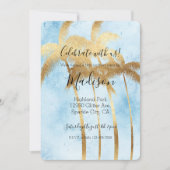 Invitation Palmiers Tropical Bleus (Devant)