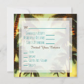 Invitation Palmiers tropicaux au Mariage du coucher du soleil (Dos)