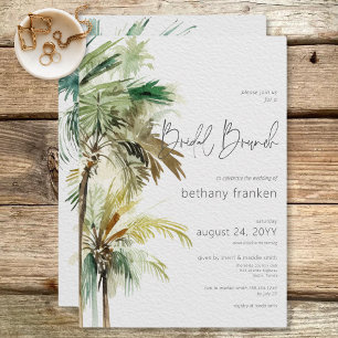Invitation Palmiers tropicaux Brunch nuptial moderne