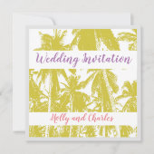 Invitation Palmiers tropicaux Design Plage Mariage (Devant)