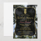 Invitation Palmiers tropicaux et Fête des mariées d'ananas (Devant / Derrière)