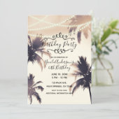 Invitation Palmiers tropicaux et lumières Crème fête d'annive (Debout devant)