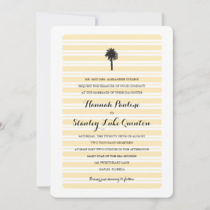 Invitation Palmiers tropicaux et tripes Mariage