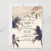 Invitation Palmiers tropicaux & Fête des mariées de crème (Devant)