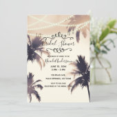 Invitation Palmiers tropicaux & Fête des mariées de crème (Debout devant)