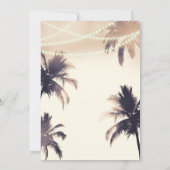 Invitation Palmiers tropicaux & Fête des mariées de crème (Dos)