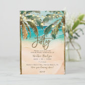 Invitation Palmiers tropicaux fête du 50e anniversaire (Debout devant)